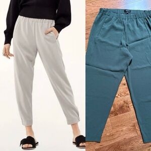 Babaton Dexter ankle joggers in green. Pockets , pull on elastic waist